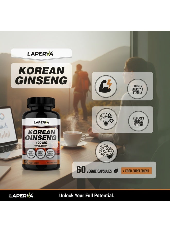 Laperva Korean Ginseng - 60 Veggie Capsules, Boosts Energy, Focus, & Cognitive Performance - Image 4